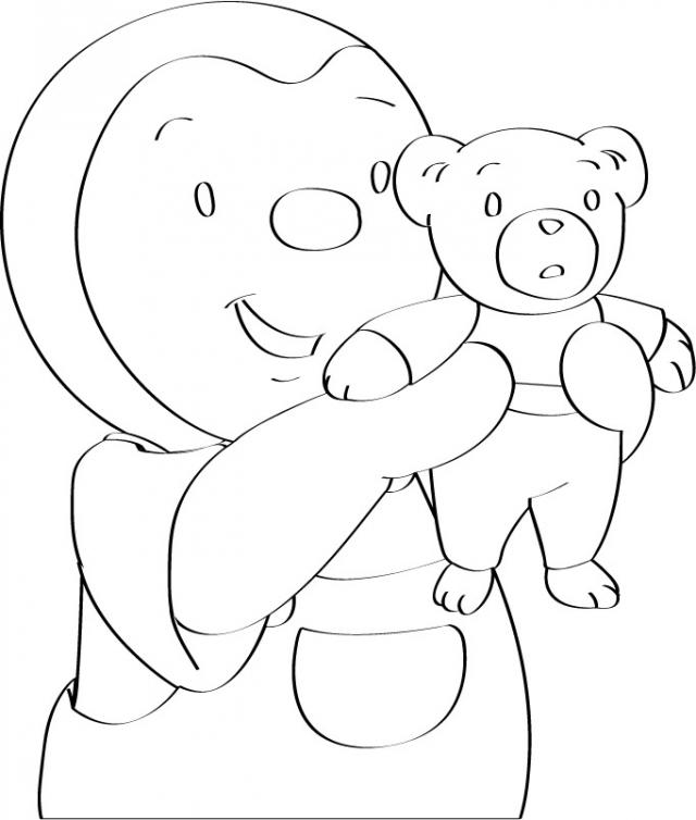 coloriage t choupi et son doudou
